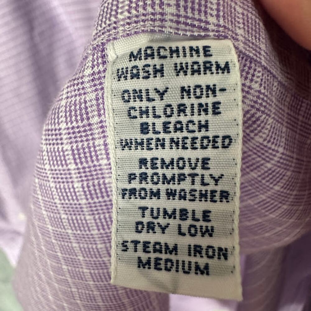 Ralph Lauren Shirt Mens 15 1/2-33 Purple Long Sleeve Button Up Yarmouth Preppy - Picture 5 of 11